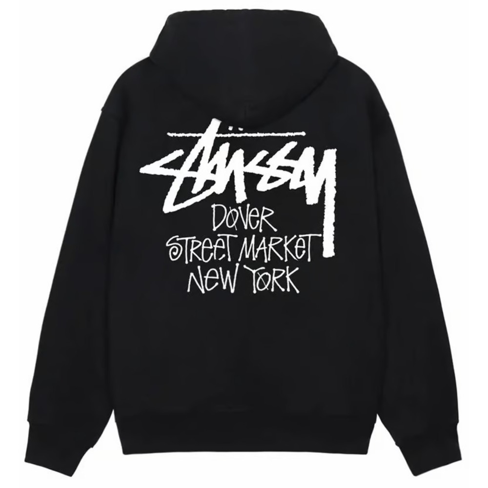 NWT‎ Stussy Dover Street Market NY Hoodie Mens Large Black Stock DSM N.Y. Hood